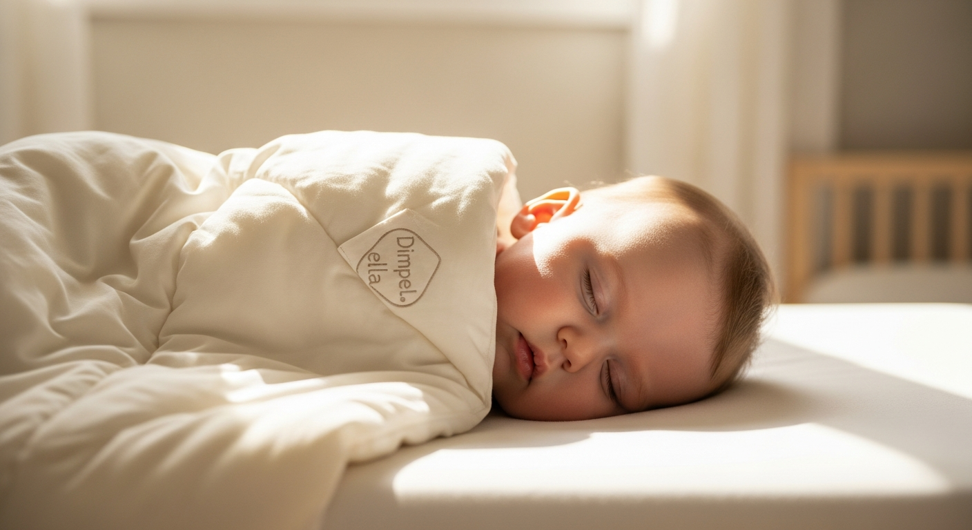 Soft light grey Dimpel Ella Comforter cuddle cloth for babies