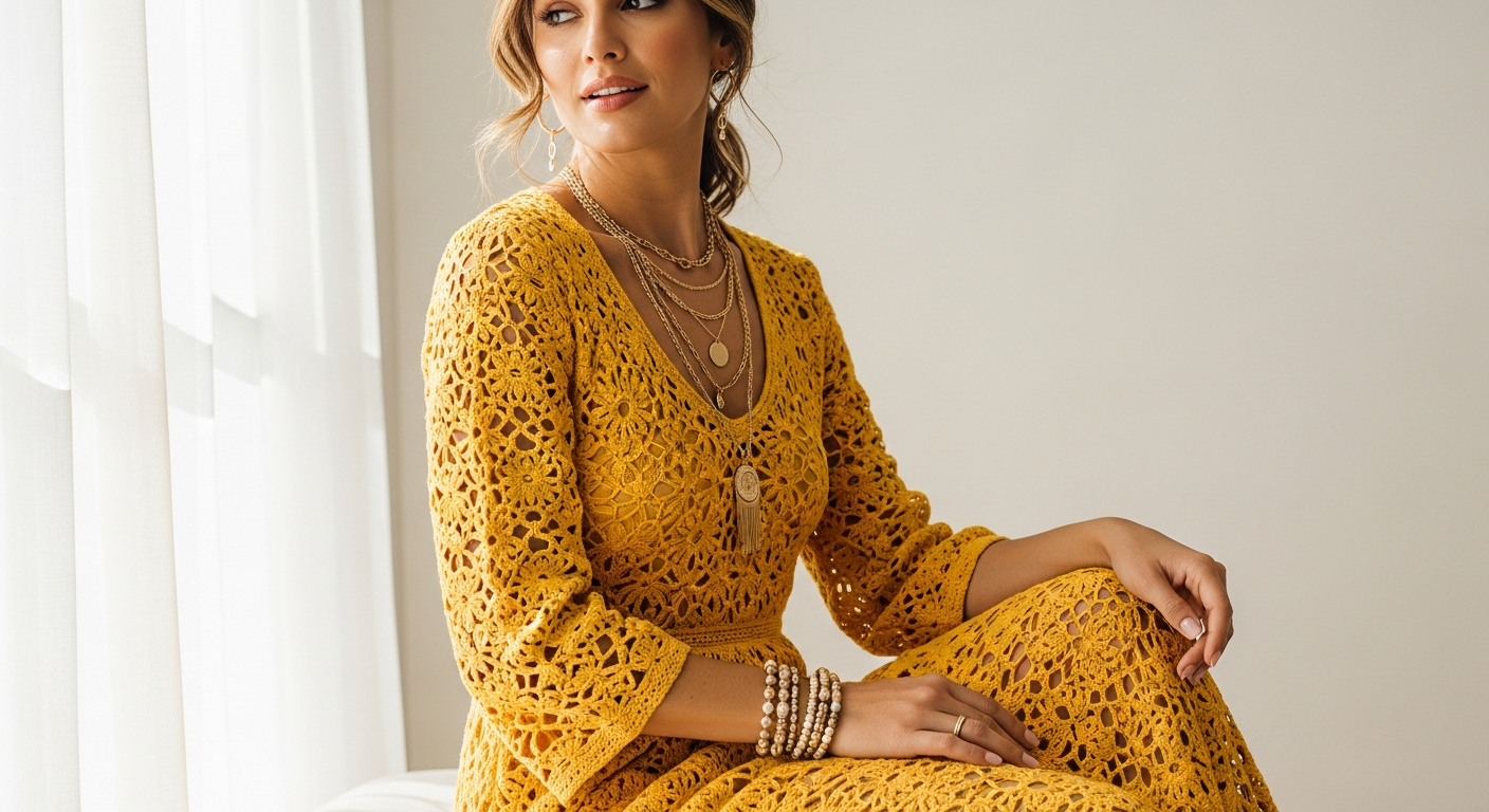 Style the Yellow Crochet Maxi Dress Year-Round
