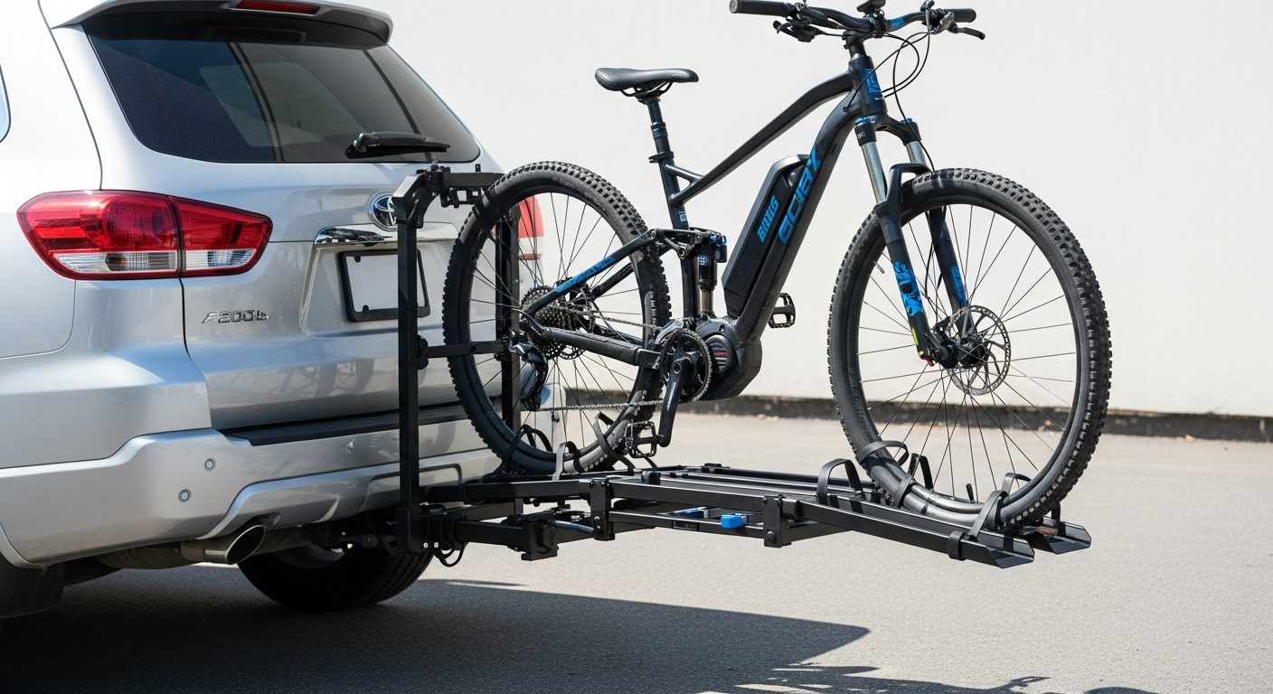 E-Bike Hitch Rack with Ramp: Safe 200-Lb