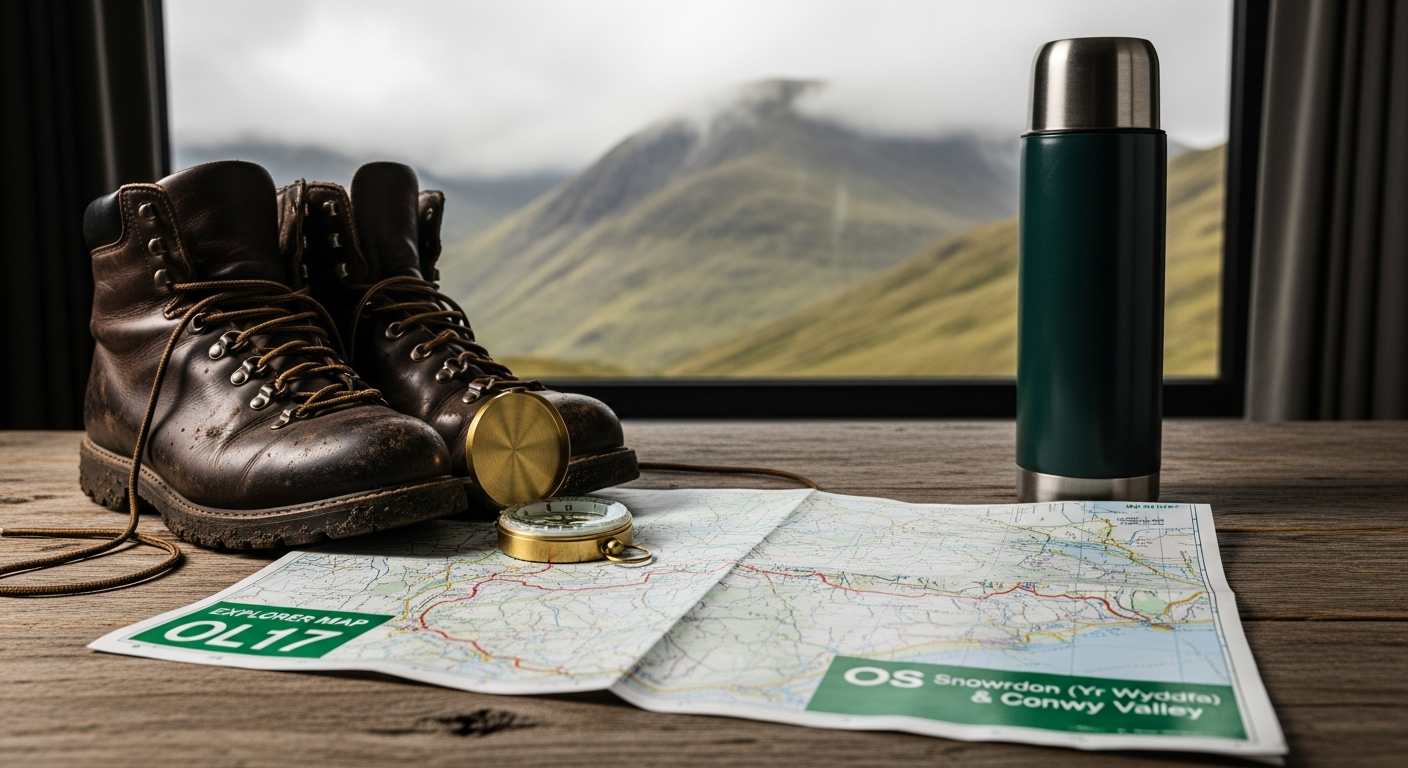 OS Explorer Map OL17 Snowdon showing detailed 1:25,000 scale topographic contours