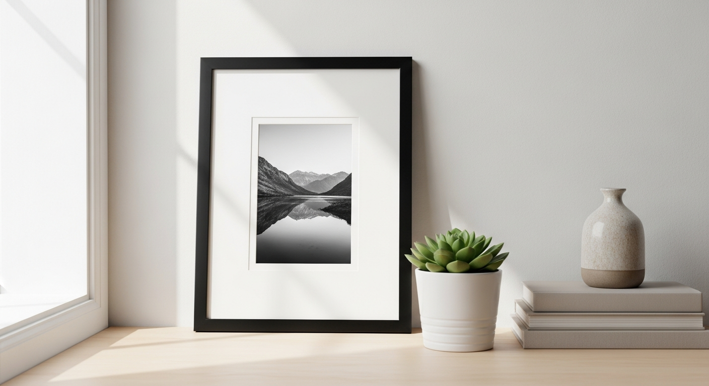 11×14 Black Picture Frame with Mat – Budget