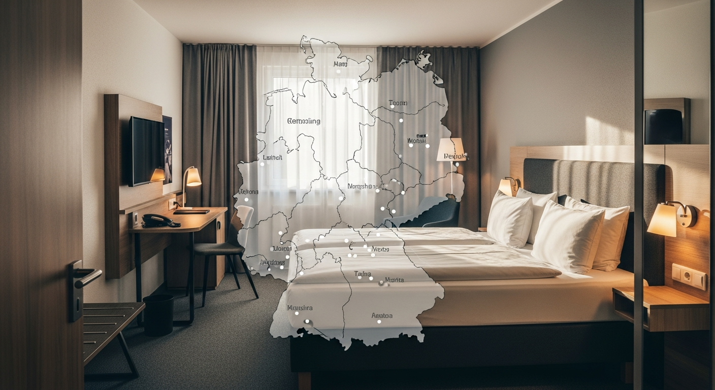 Premier Inn hotel room with comfortable bed and modern amenities in Germany