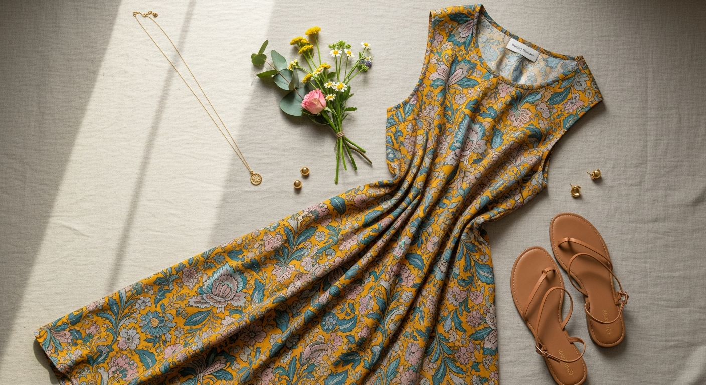 Princess Highway vintage floral midi dress styled for spring with cardigan and accessories