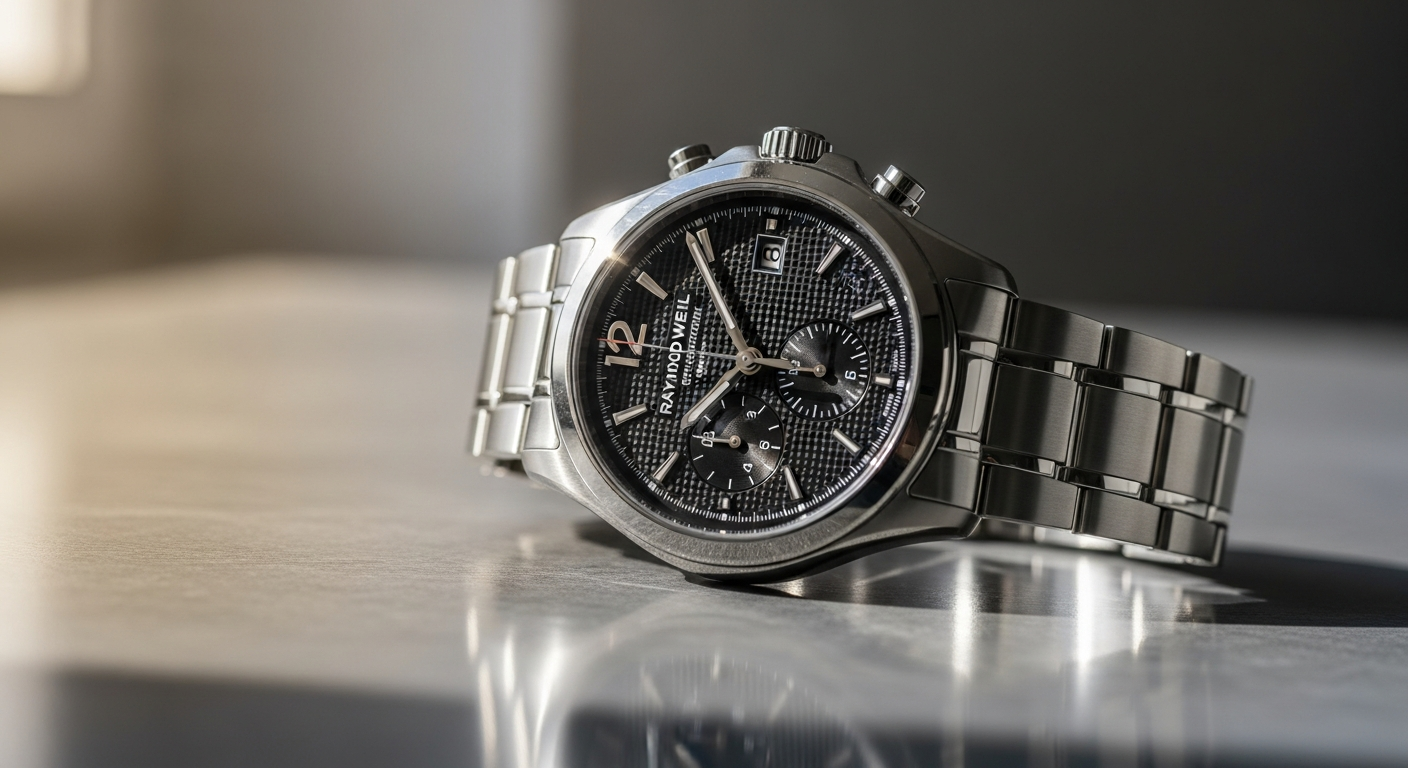 Raymond Weil Freelancer Automatic Watch with open-heart dial and stainless steel bracelet