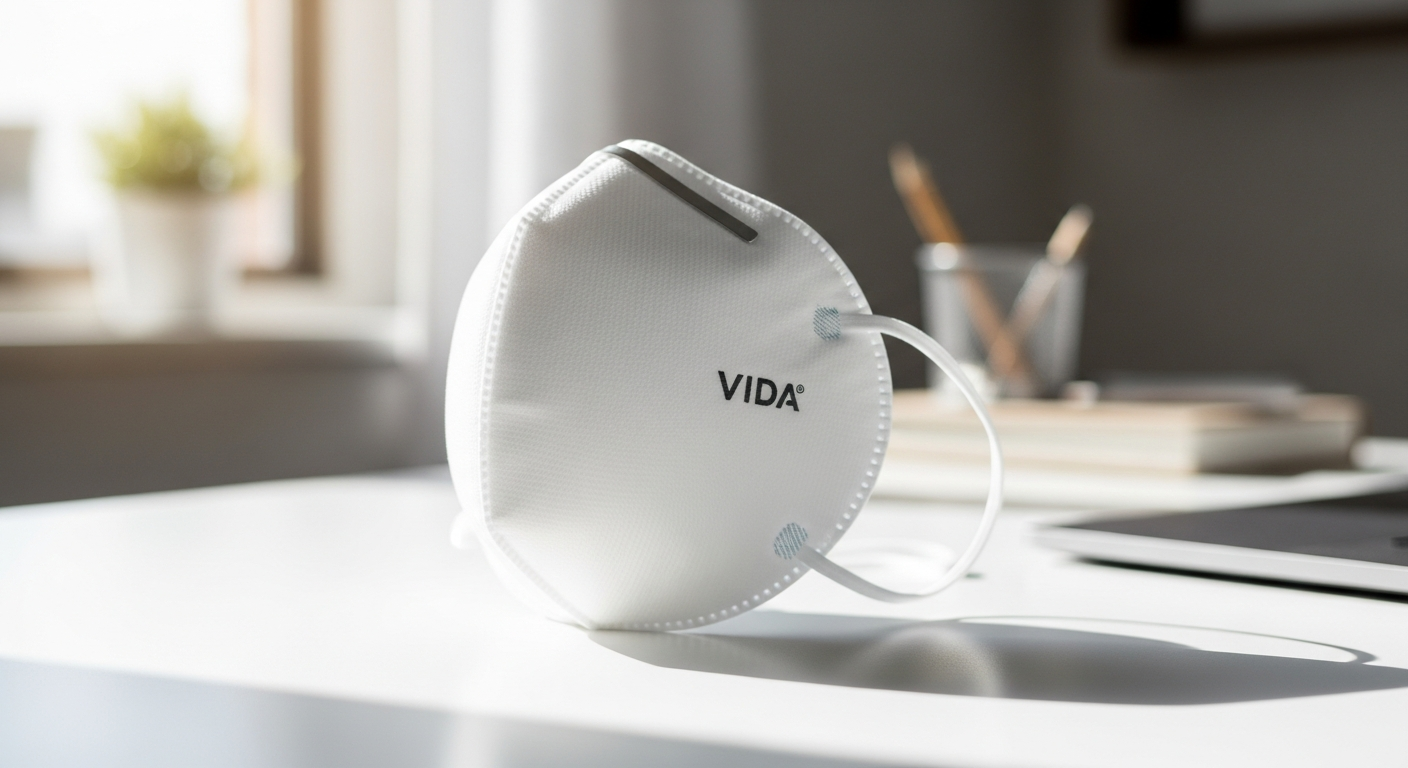 Healthcare worker wearing VIDA Adult KN95 High-Filtration Mask during medical shift