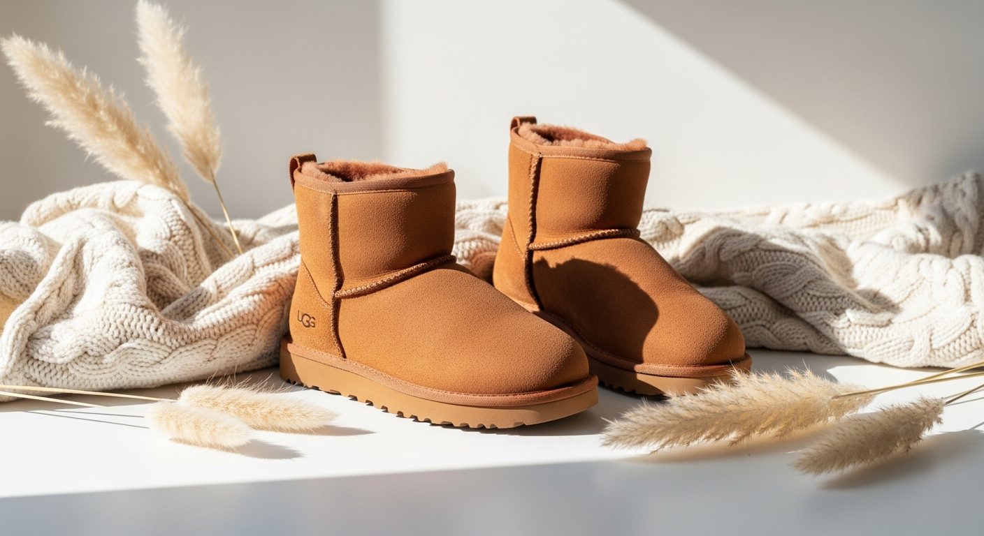 UGG Classic Ultra Mini Boot in Chestnut displayed on white background
