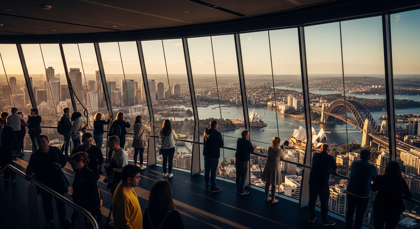 Sydney Tower Eye observation deck with 360-degree panoramic city views
