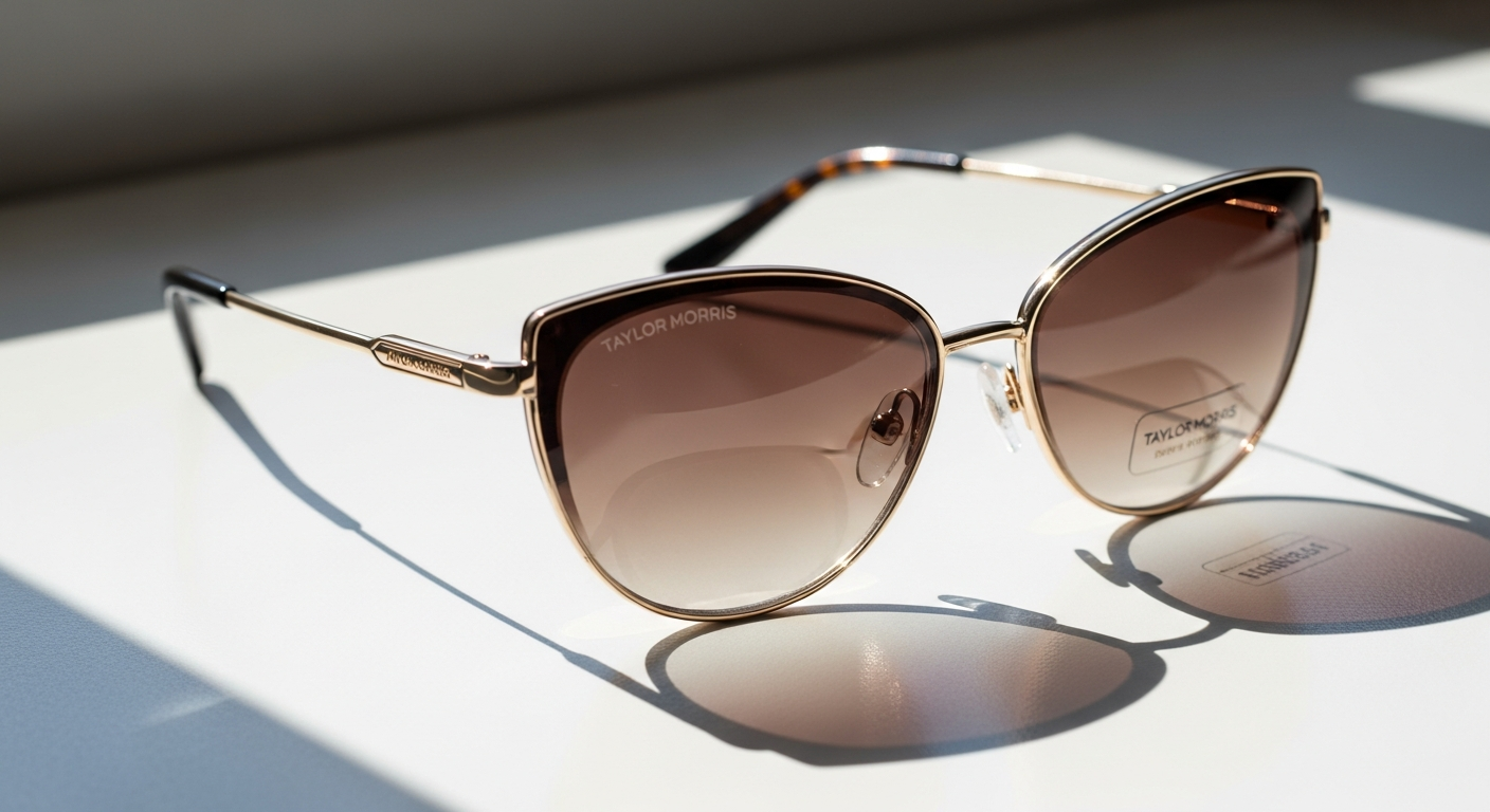 Taylor Morris Angel tortoiseshell sunglasses with rectangular frames and silver detailing