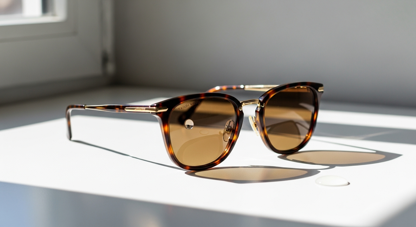 Taylor Morris George Arthur sunglasses on neutral background showing frame design