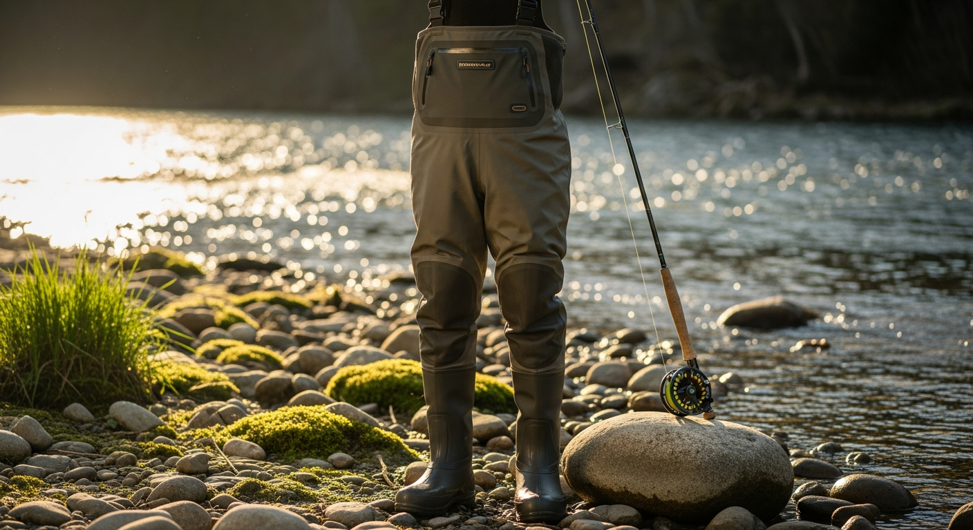 TideWe insulated hunting waders displayed in winter hunting gear setup