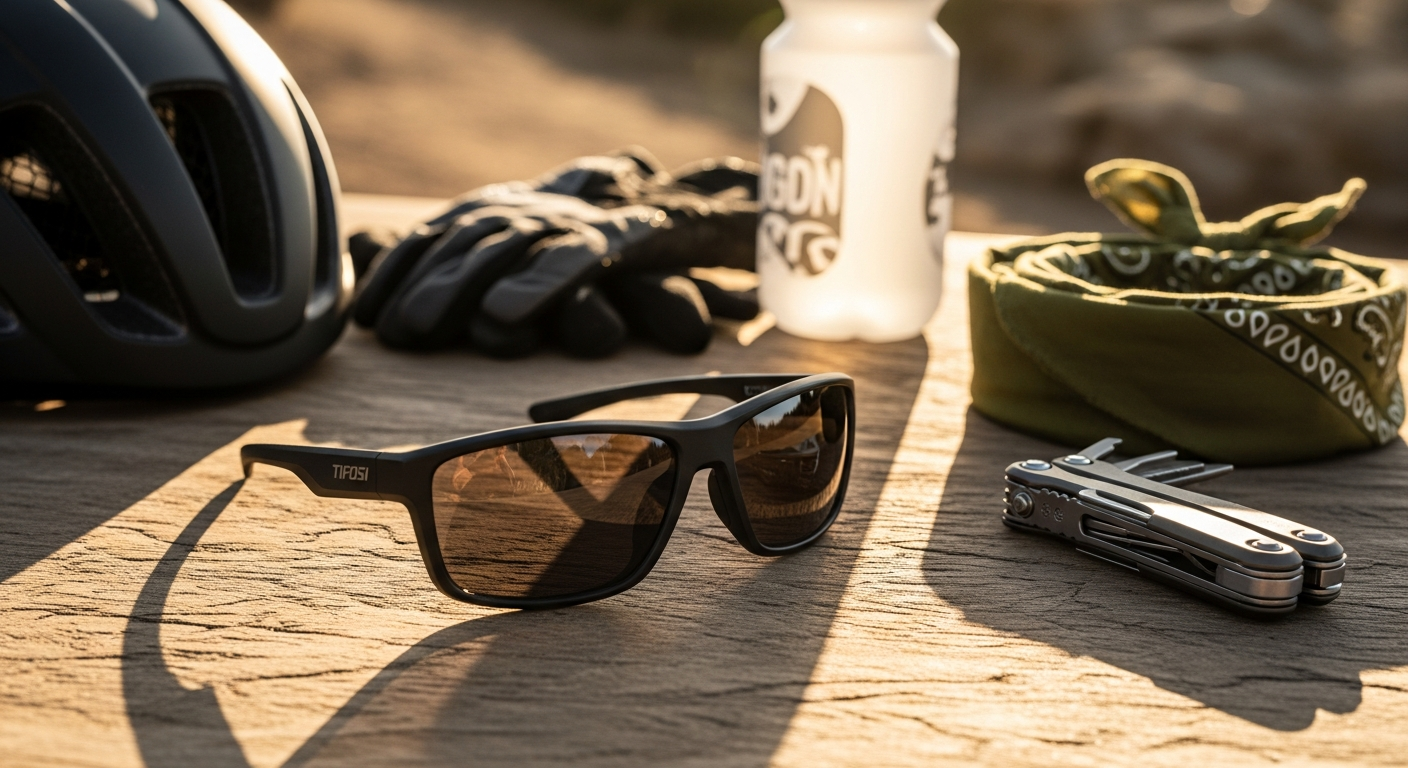 Tifosi Swick versatile lifestyle sunglasses with polarized lenses on outdoor trail