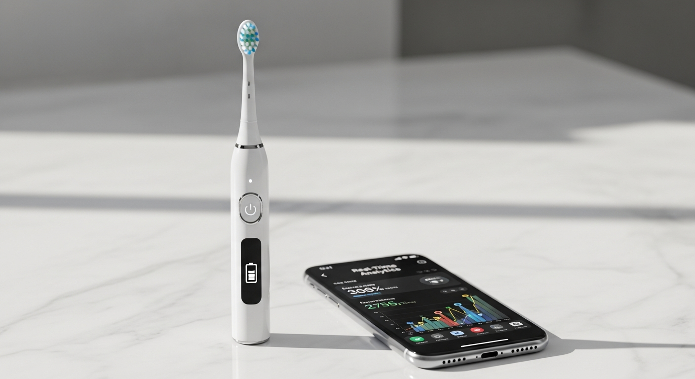 Truthbrush Smart Toothbrush Tracker System with Pro Tracker Bundle and mobile app interface