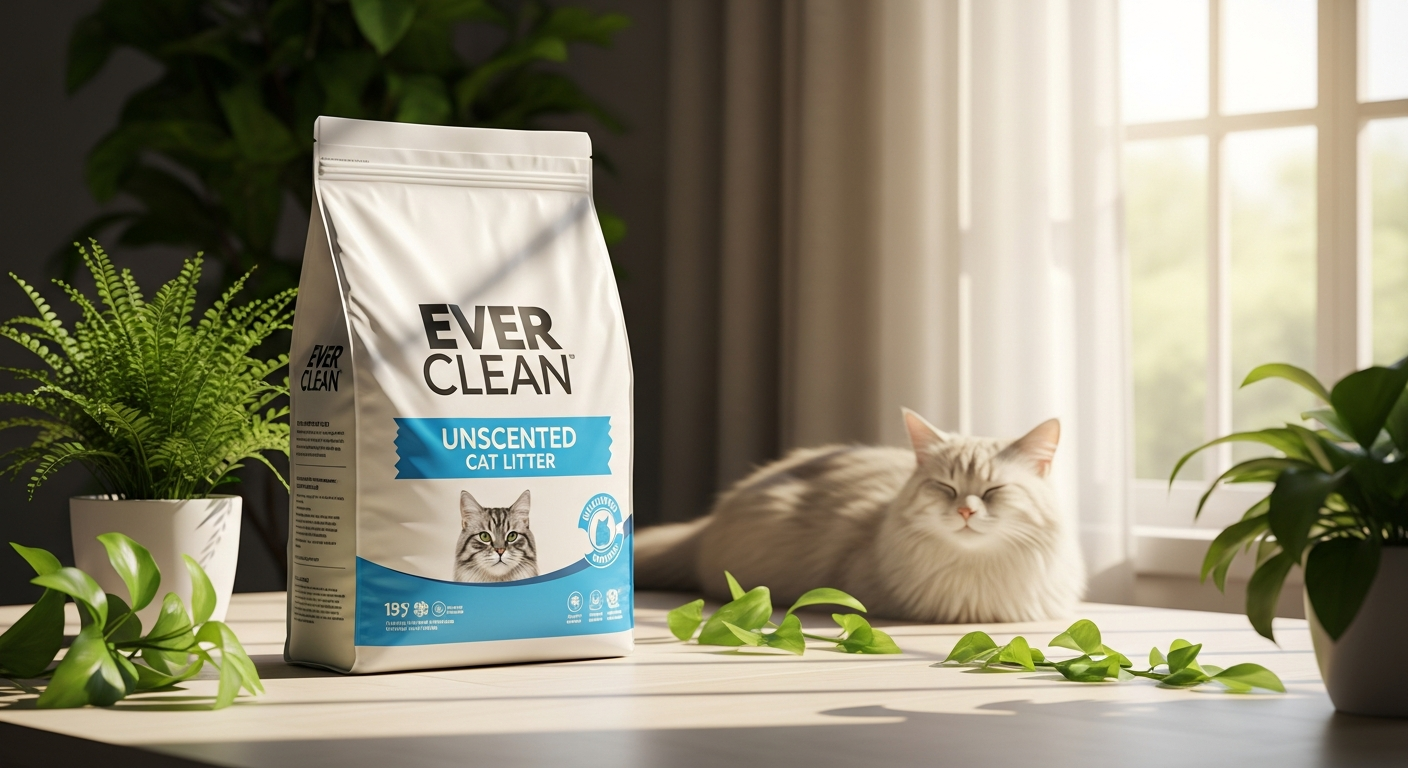 Ever Clean Extra Strong Unscented Cat Litter bag with activated carbon technology for odor control