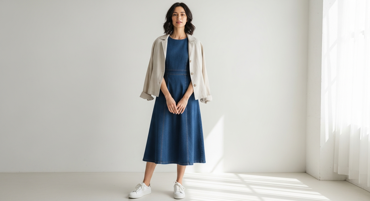 Style the Vivere London Romy Denim Midi Dress