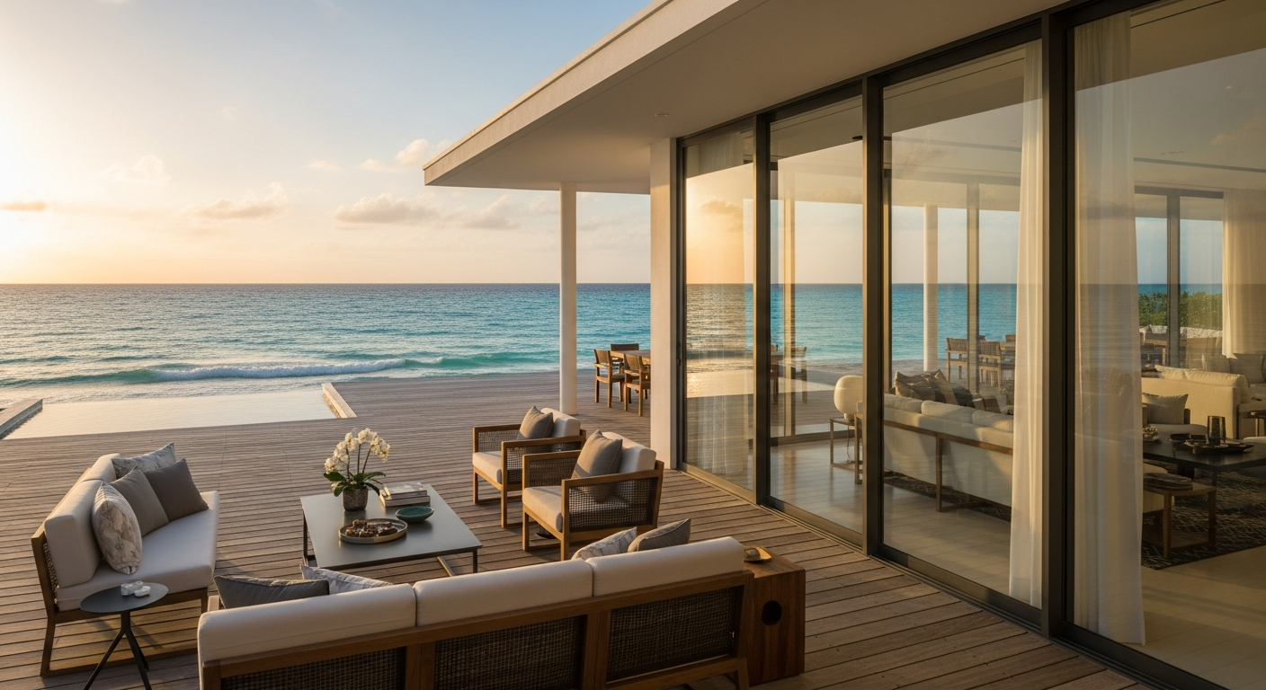 Luxury beachfront vacation home with private pool and direct ocean access