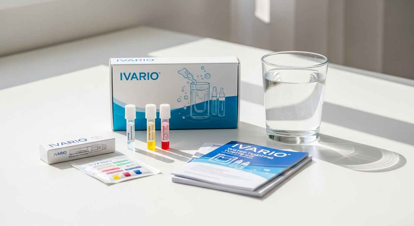 IVARIO Wasseranalyse PLUS Trinkwassertest Kit mit 32 Parametern zur Wassertestung