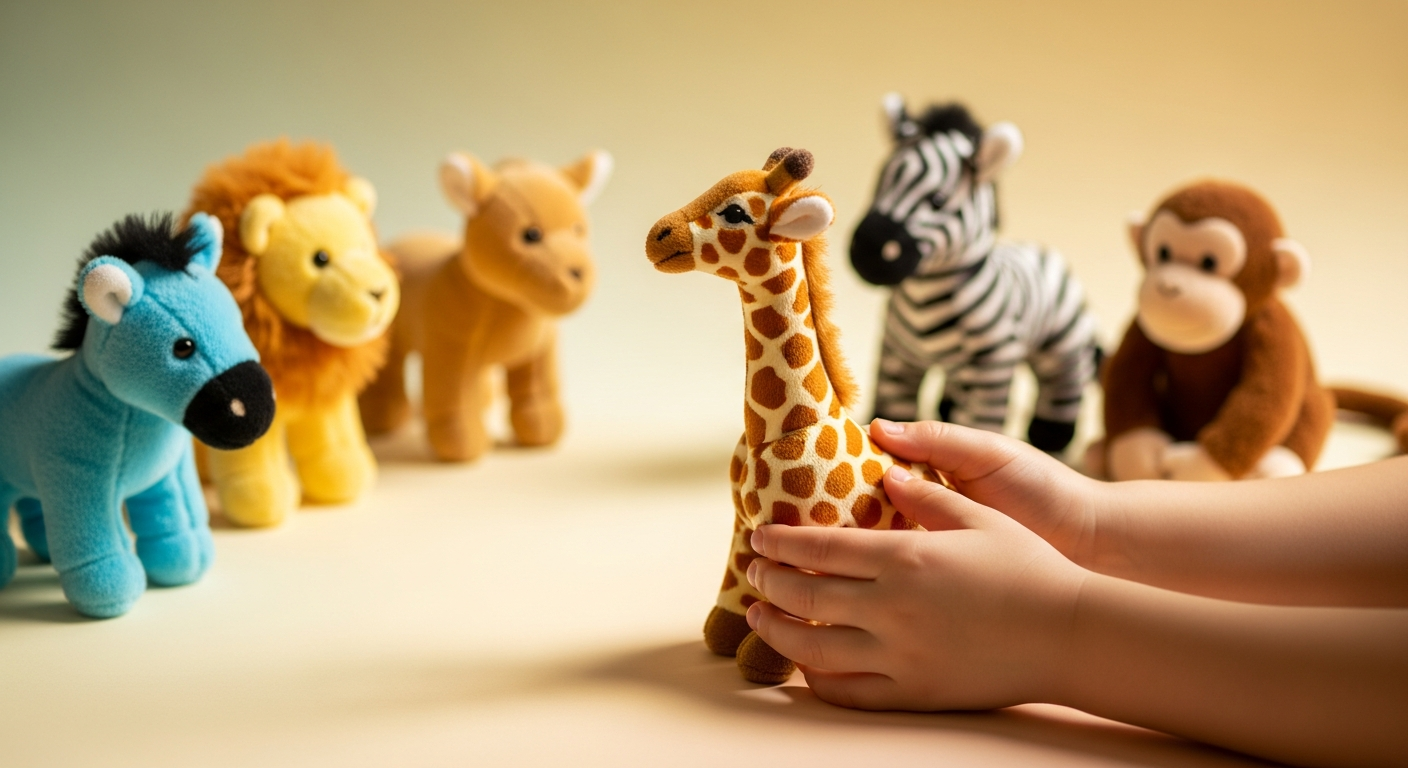 Colorful London Zoo animal plush toy collection displayed on white background