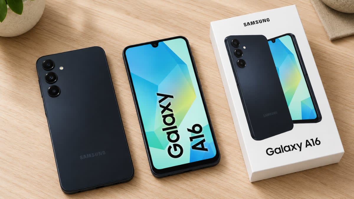 Samsung Galaxy A16 4G smartphone with Super AMOLED display and sleek design