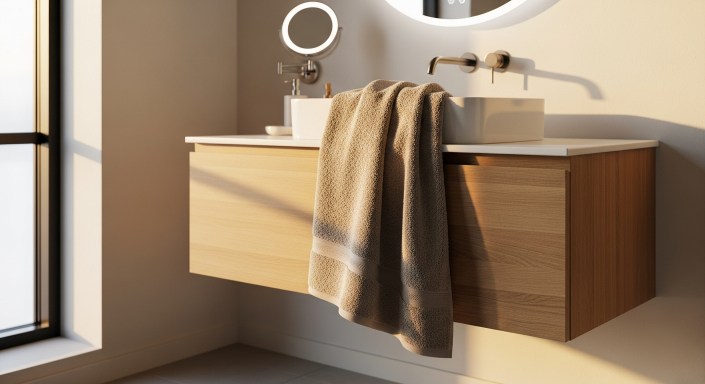 Cawö Lifestyle Uni 7007 premium German-made bath towel in neutral color