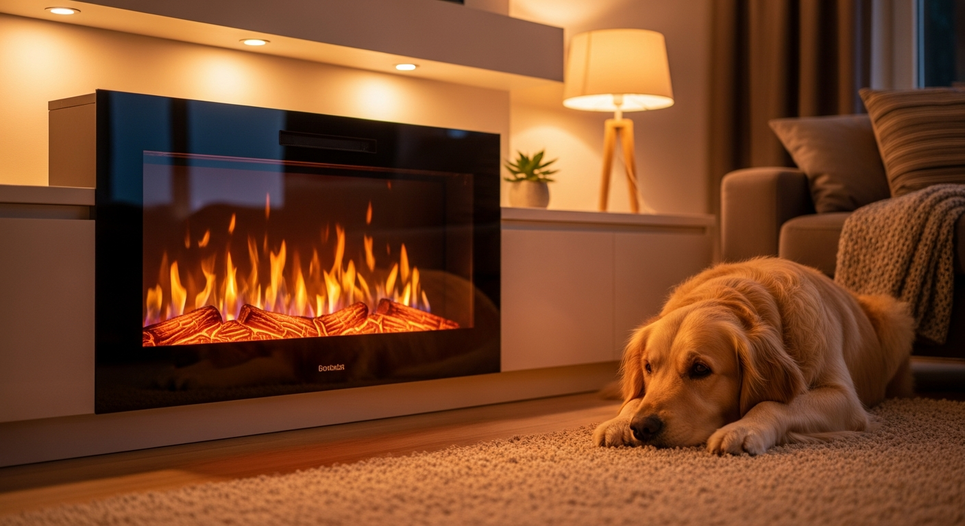MAXKON Electric Fireplace: Safe Heating for Pets