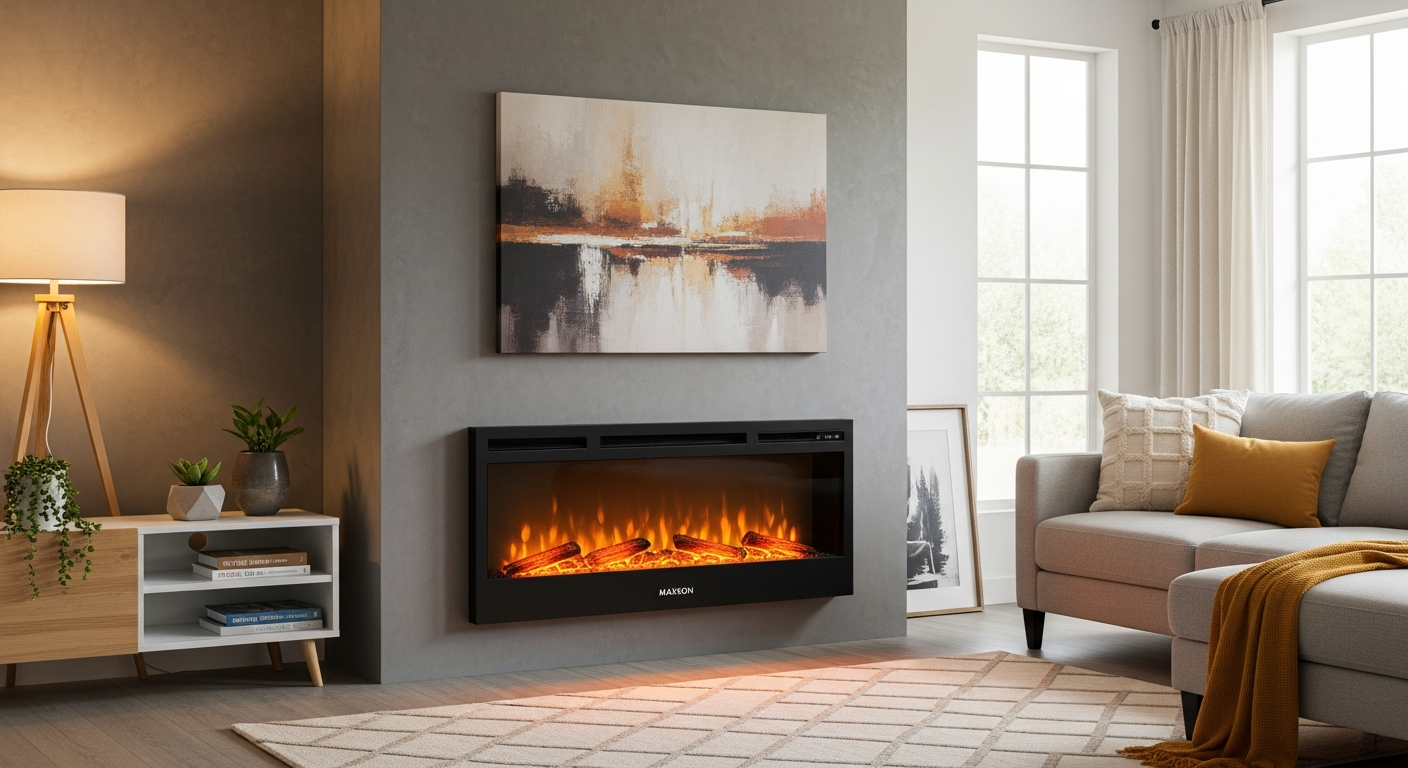 MAXKON Electric Fireplace Heater LED Guide