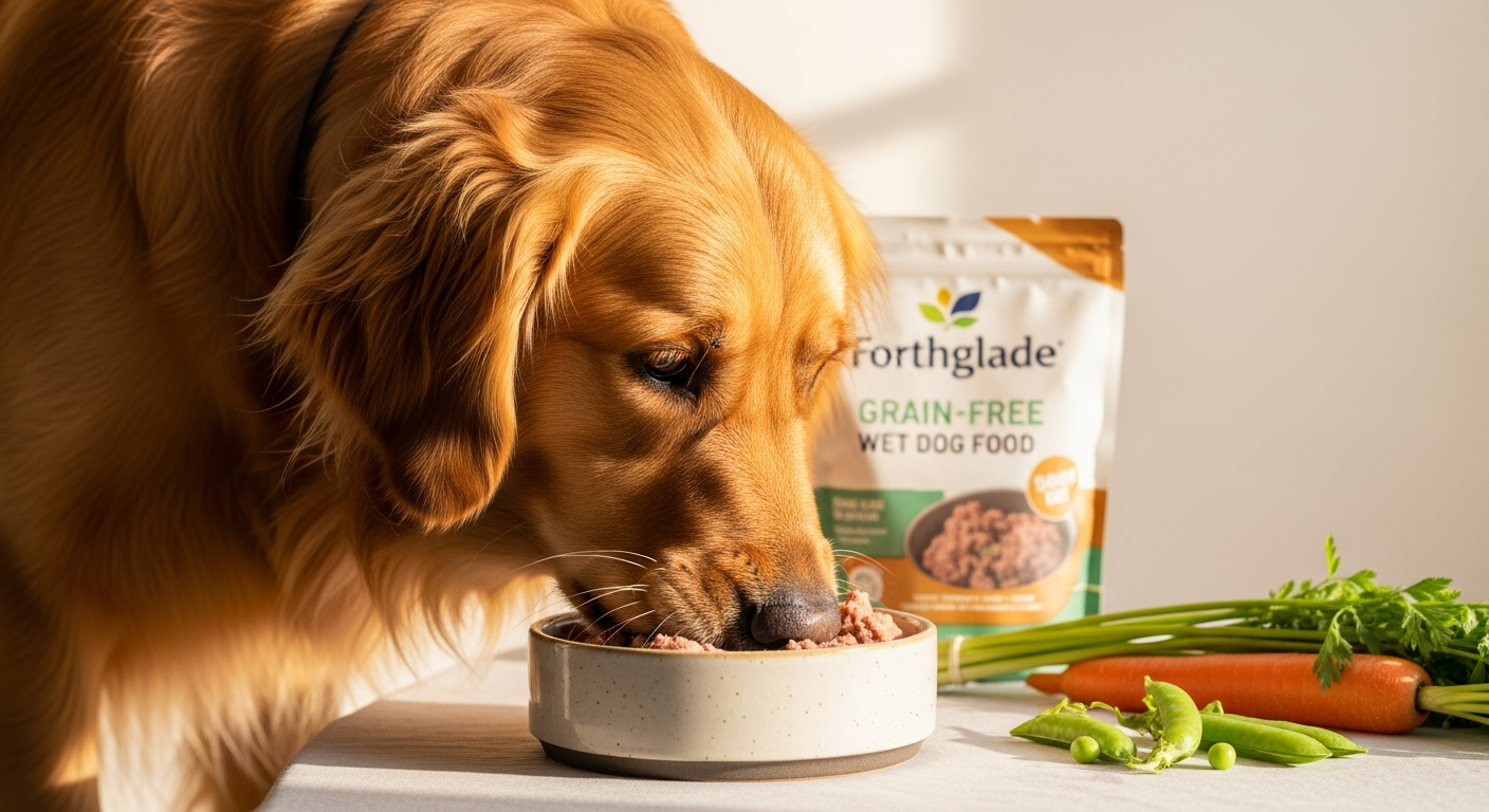 Forthglade Grain Free Complete Wet Dog Food in tray packaging for sensitive dogs