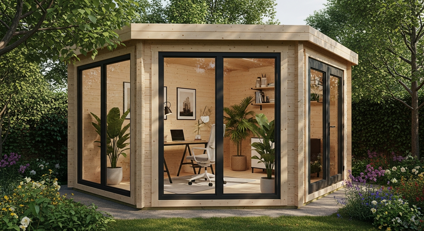 BillyOh Fraya Pent Log Cabin: Garden Office