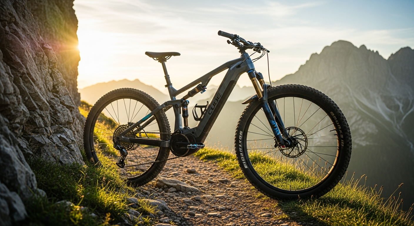 Cube Reaction Hybrid Pro 800 2026 electric hardtail mountain bike on rocky trail
