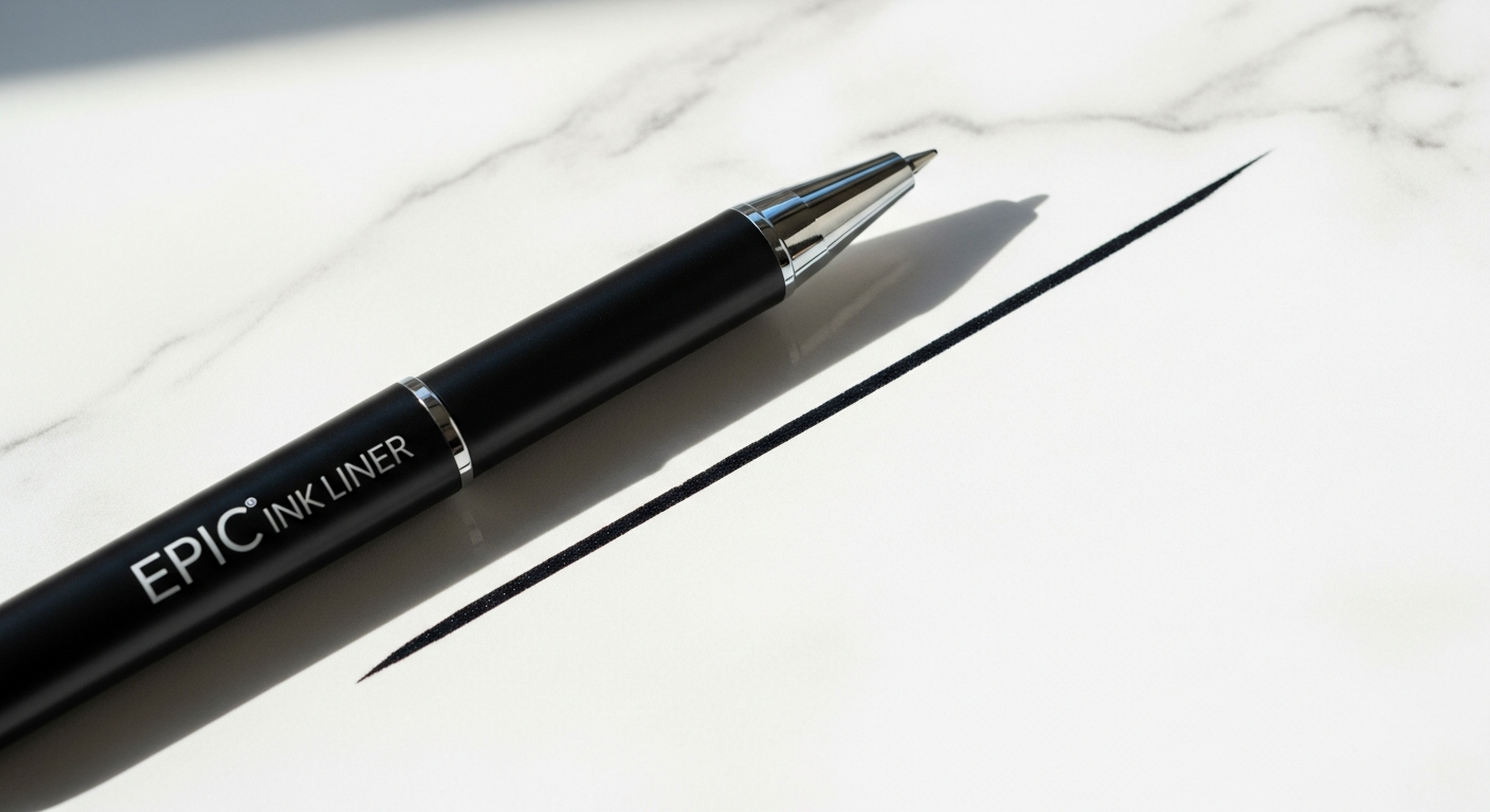 NYX Epic Ink Liner Waterproof Eyeliner precision brush applicator close-up