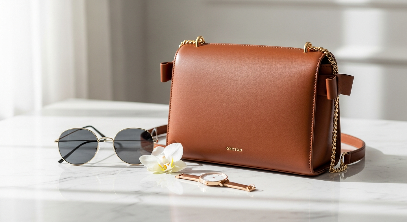 Oroton Mica Mini Bowler Bag in Dark Chocolate pebble leather with structured silhouette