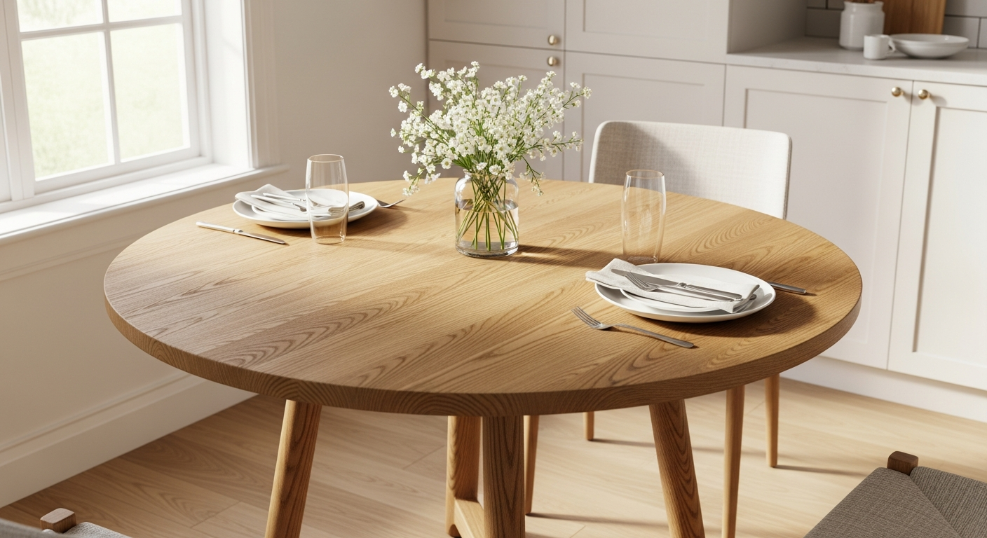 48-Inch Solid Wood Kitchen Table for Small Spaces