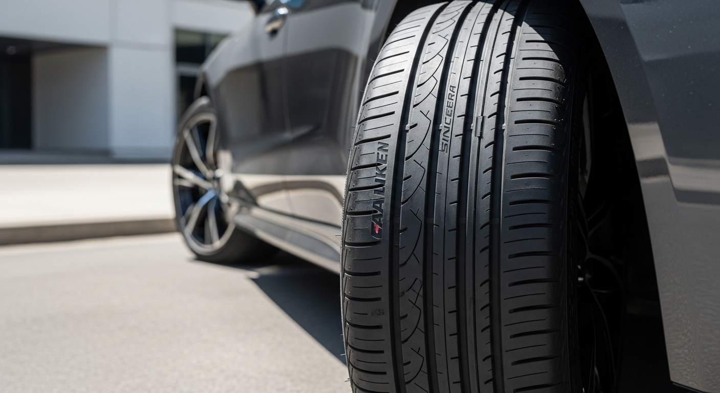 Falken SINCERA SN110 Ecorun summer tire close-up showing tread pattern design