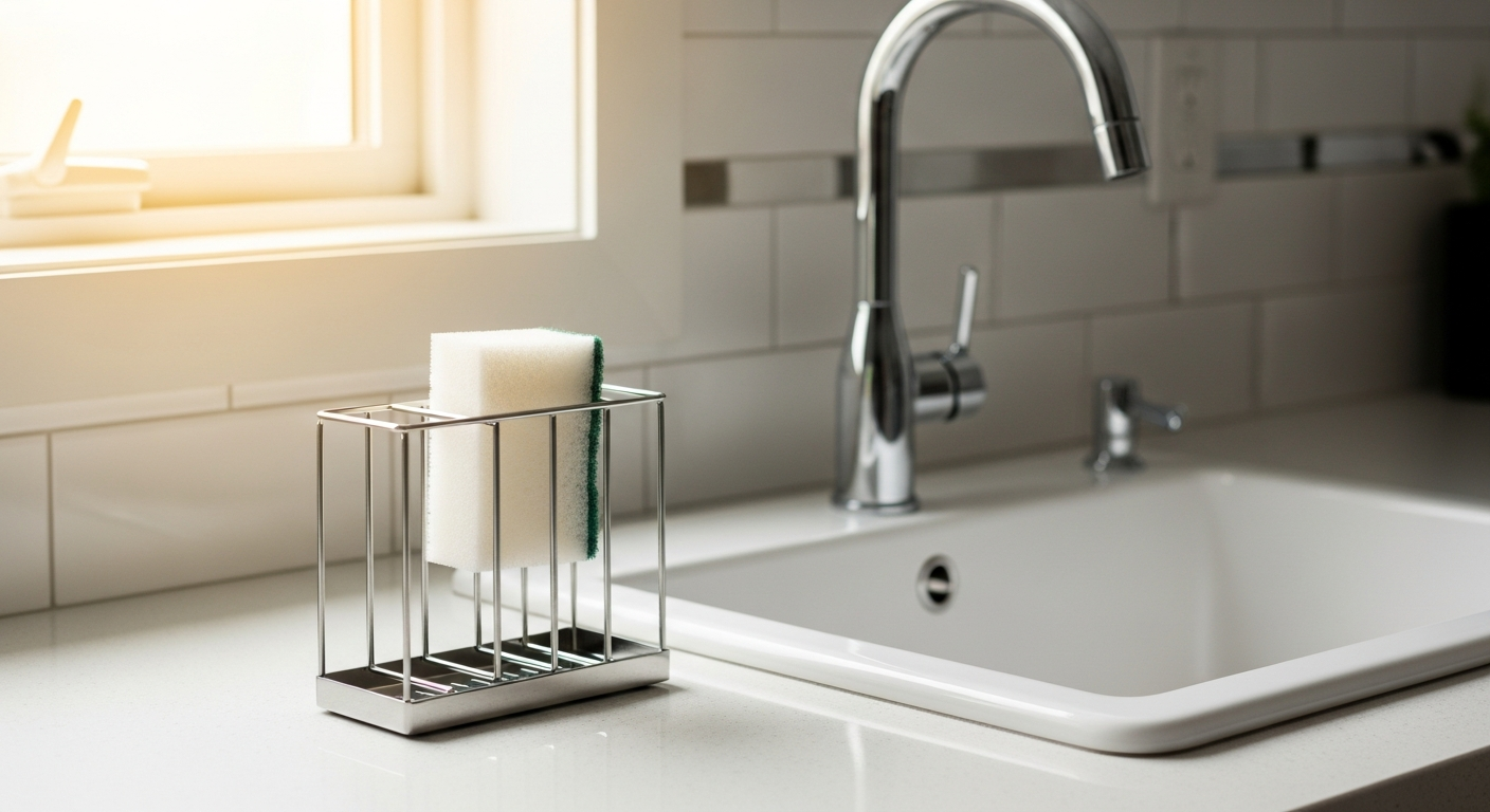 Yamazaki Steel Sponge Holder: Kitchen Organization