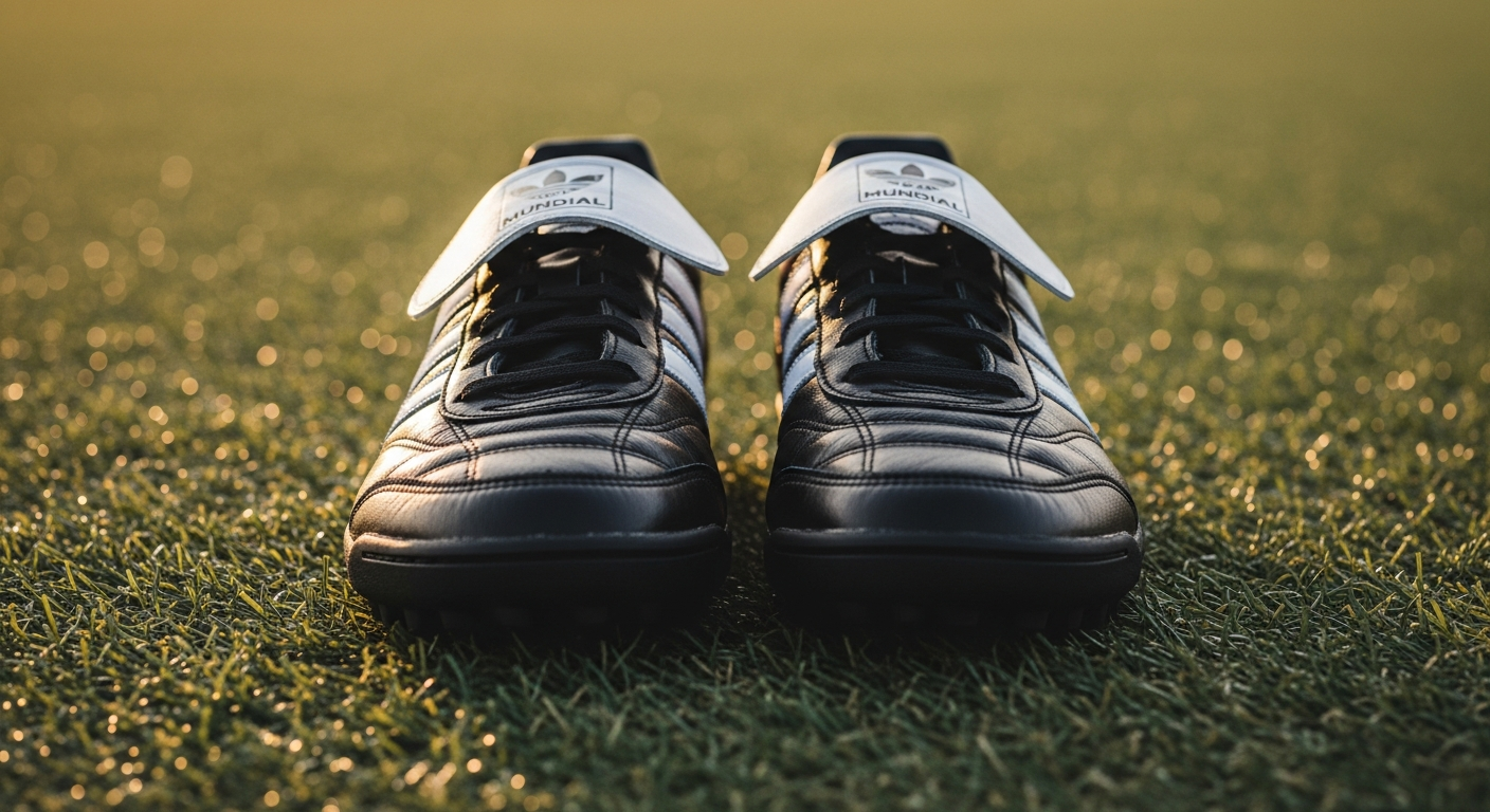 Adidas Mundial Team TF turf soccer shoes with K-leather upper and Traxion outsole
