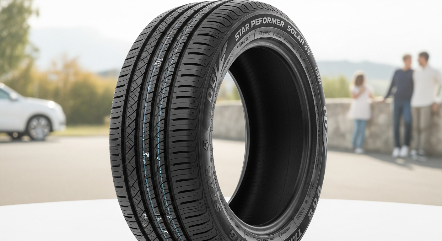 Star Performer Solar 4S all-season tire mounted on vehicle wheel
