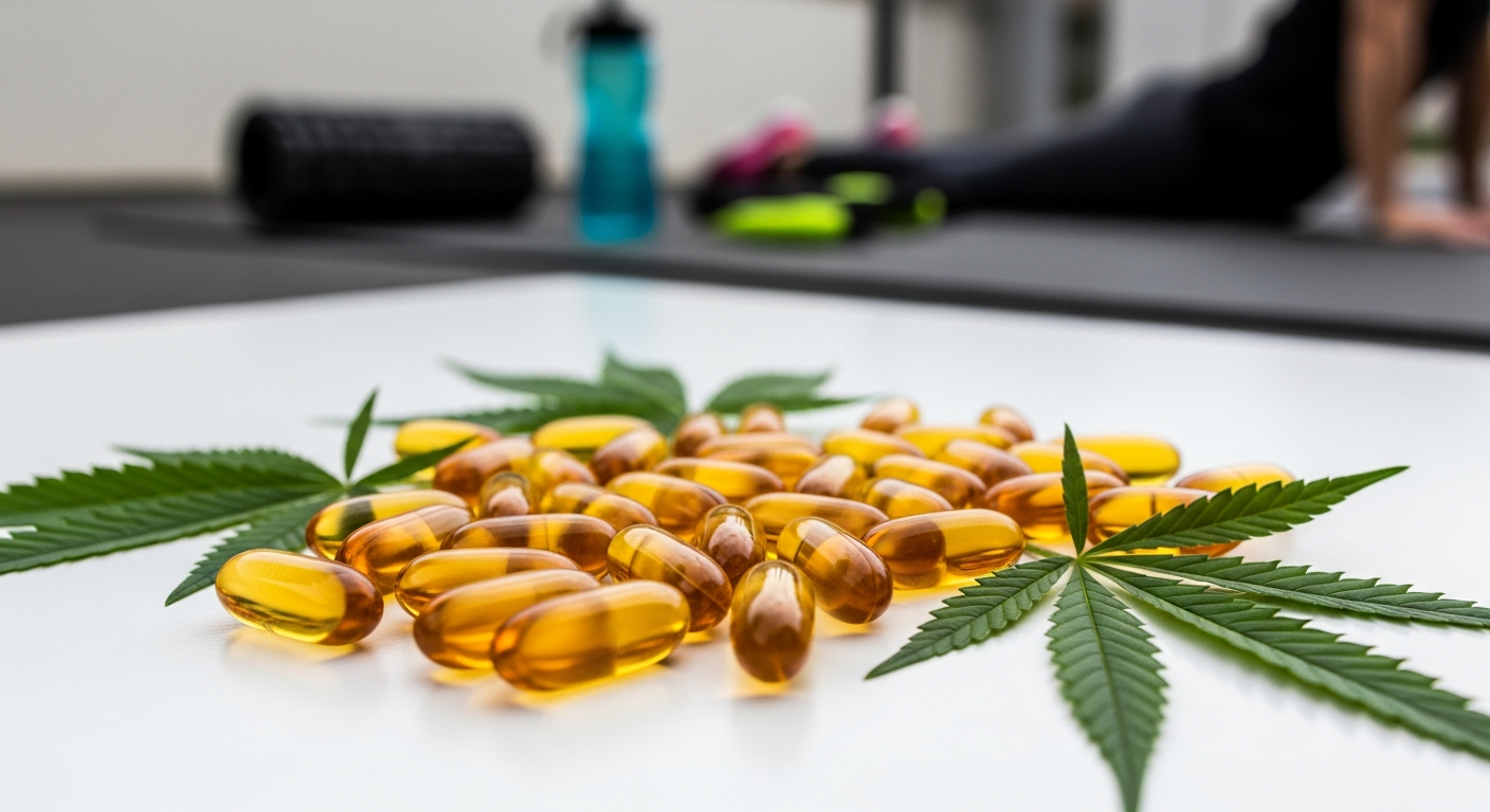 13 Seeds Hempseed Oil Capsules bottle displayed with athletic recovery supplement ingredients