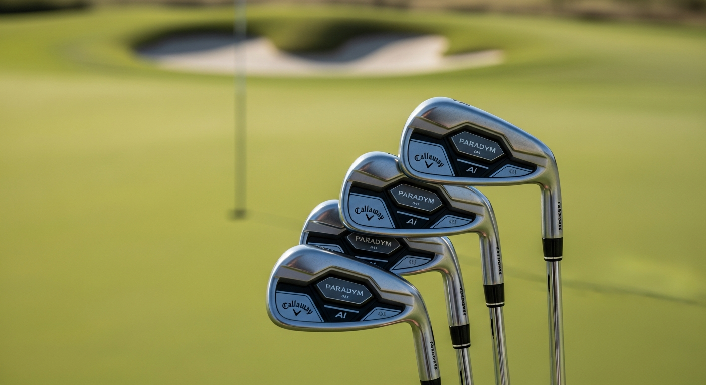 Callaway Paradym Ai Smoke Iron Set displaying AI Smart Face technology and modern Smoke finish design