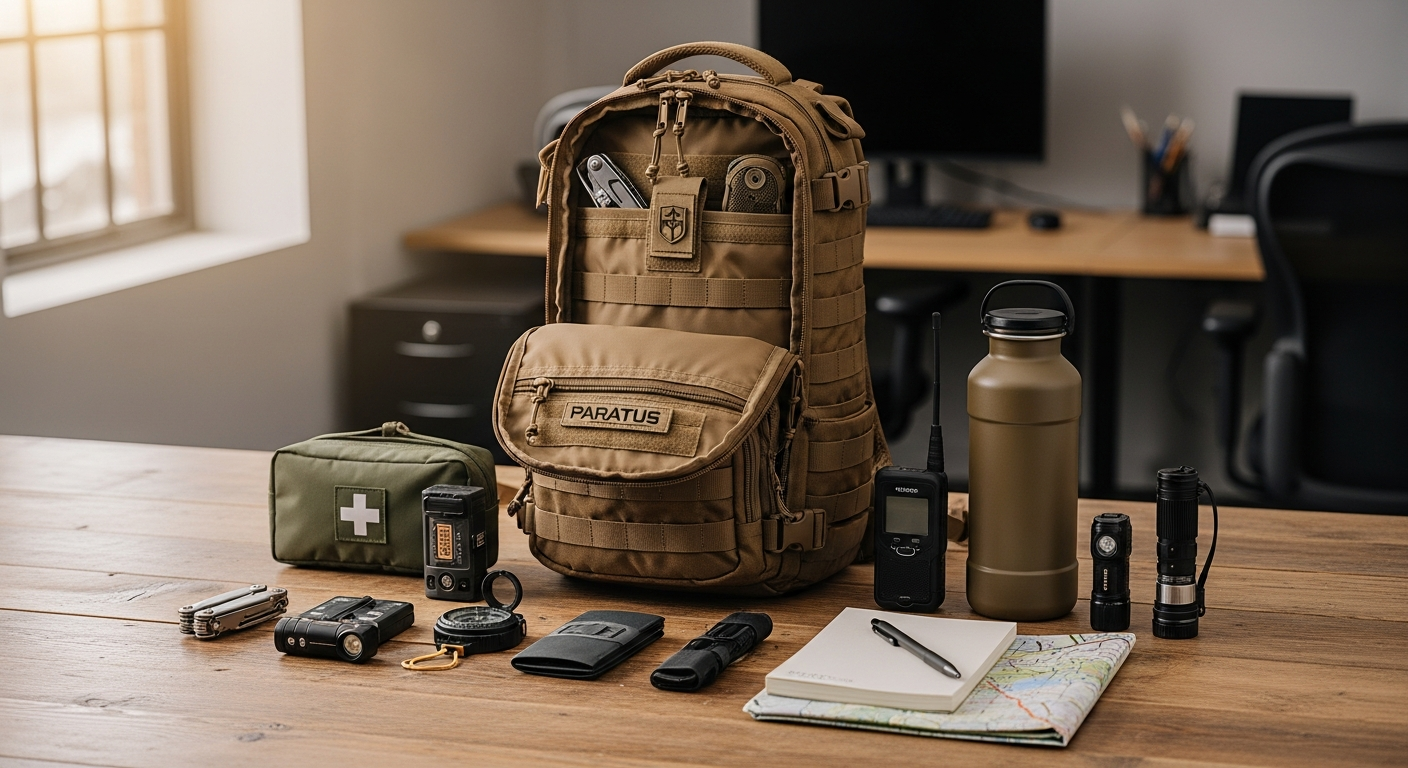 3V Gear Paratus 3-Day Backpack fully packed and organized for tactical operations