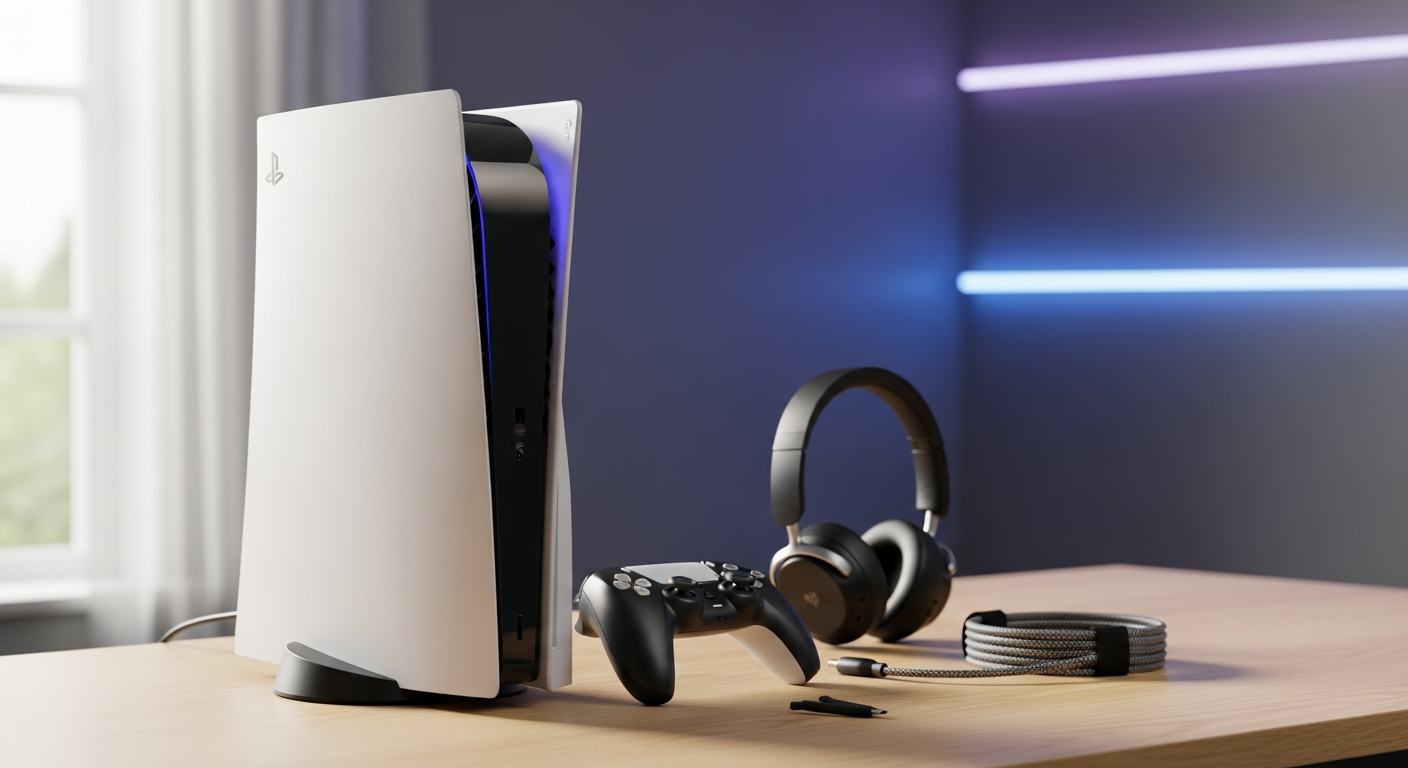 Sony PlayStation 5 Digital Edition Console with DualSense controller on display