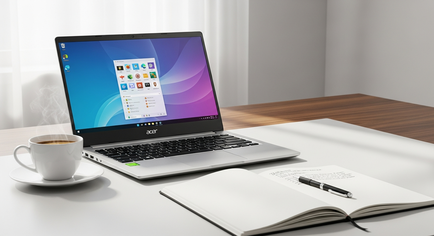 Acer Aspire ES 15 budget laptop with 15.6 inch display and keyboard