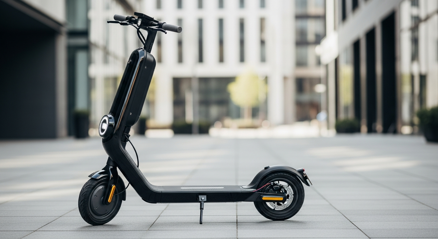 Acer ES Series 3 Select eScooter displayed with 40km range and dual suspension features highlighted
