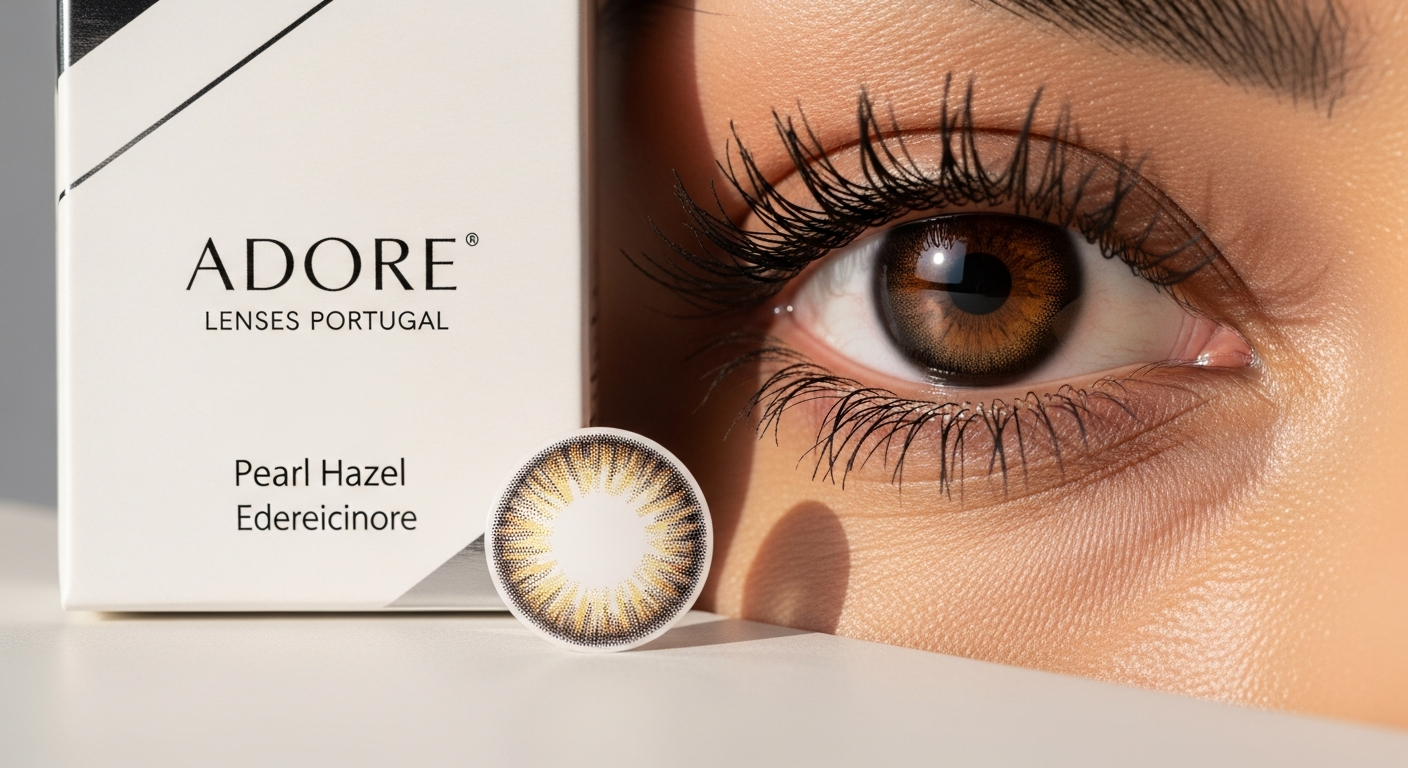 Adore Pearl Hazel natural color contact lenses in hazel tone for dark eyes
