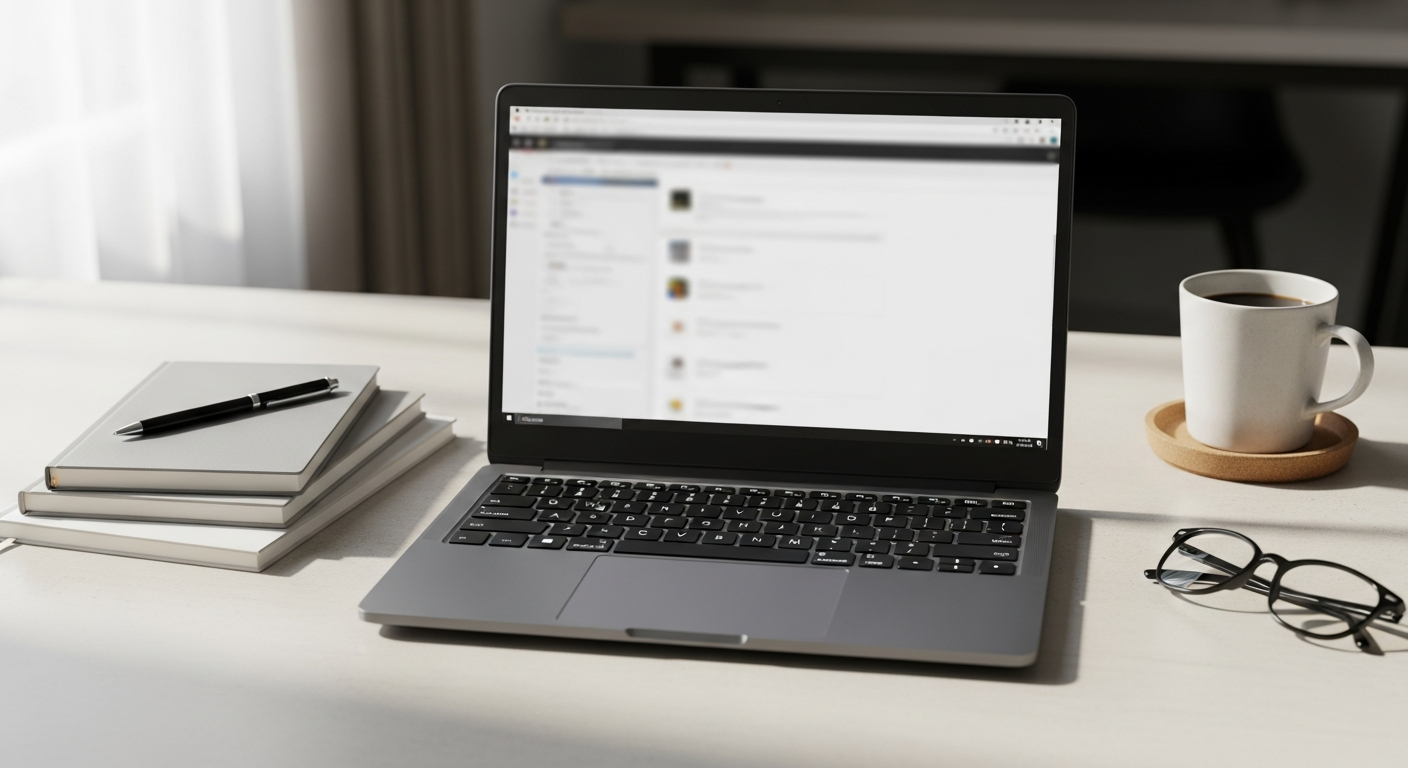 Premium refurbished business laptop with Intel processor displayed on desk