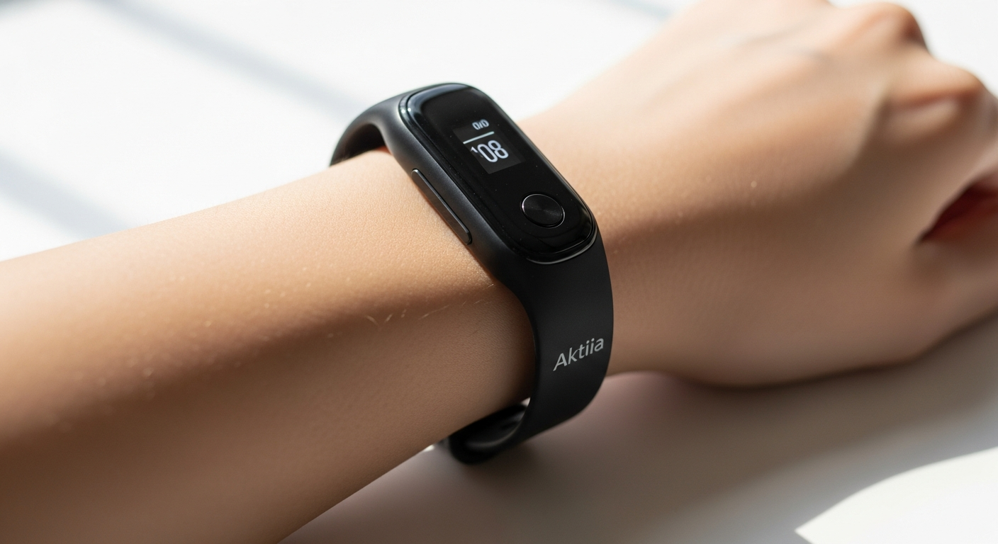 Aktiia Bracelet cuffless blood pressure monitor wearable device on wrist