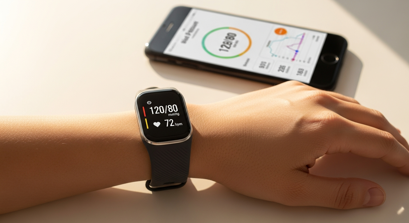 Aktiia Hilo wrist-worn blood pressure monitor displaying continuous 24/7 monitoring technology