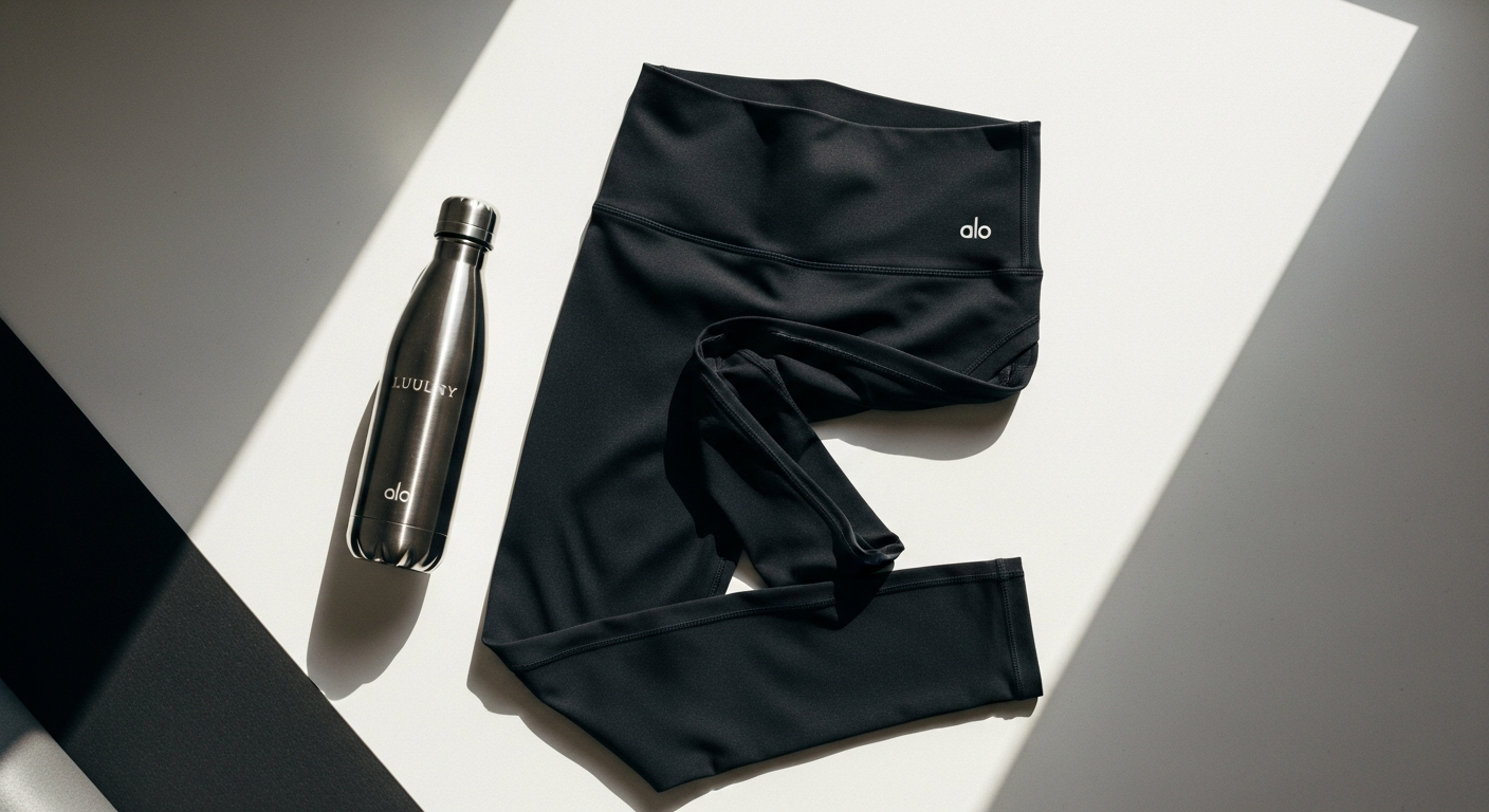 Alo Yoga High-Waist Airlift Leggings in black displayed on athletic woman
