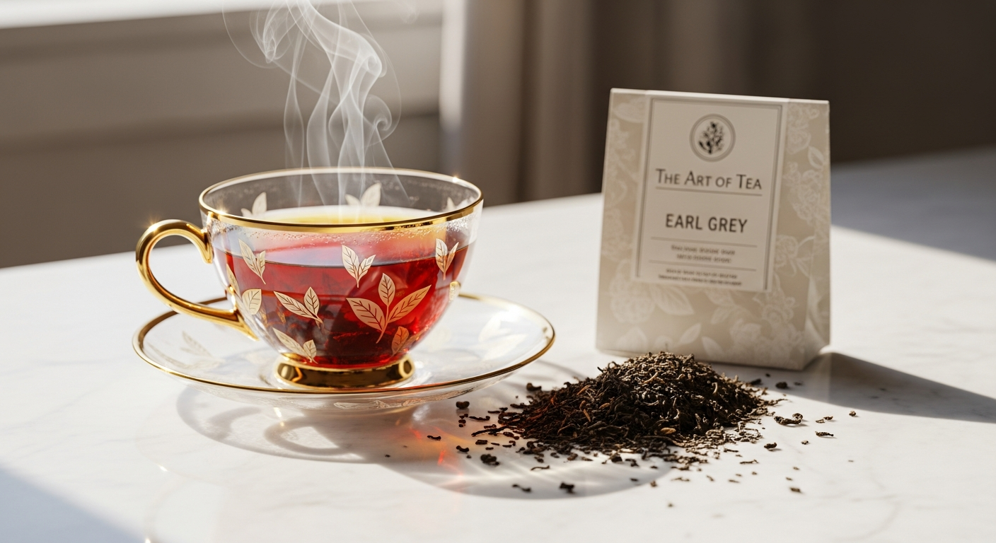 Art of Tea Earl Grey Crème loose leaf tea blend with organic cornflowers in artisan packaging
