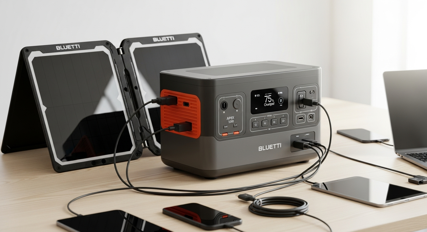 BLUETTI Apex 300 portable power station with dual voltage inverter and modular expansion capability