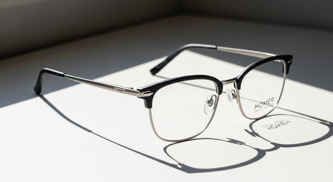 Homer eyeglasses hybrid acetate wire frame design in multiple vibrant colors displayed on white background