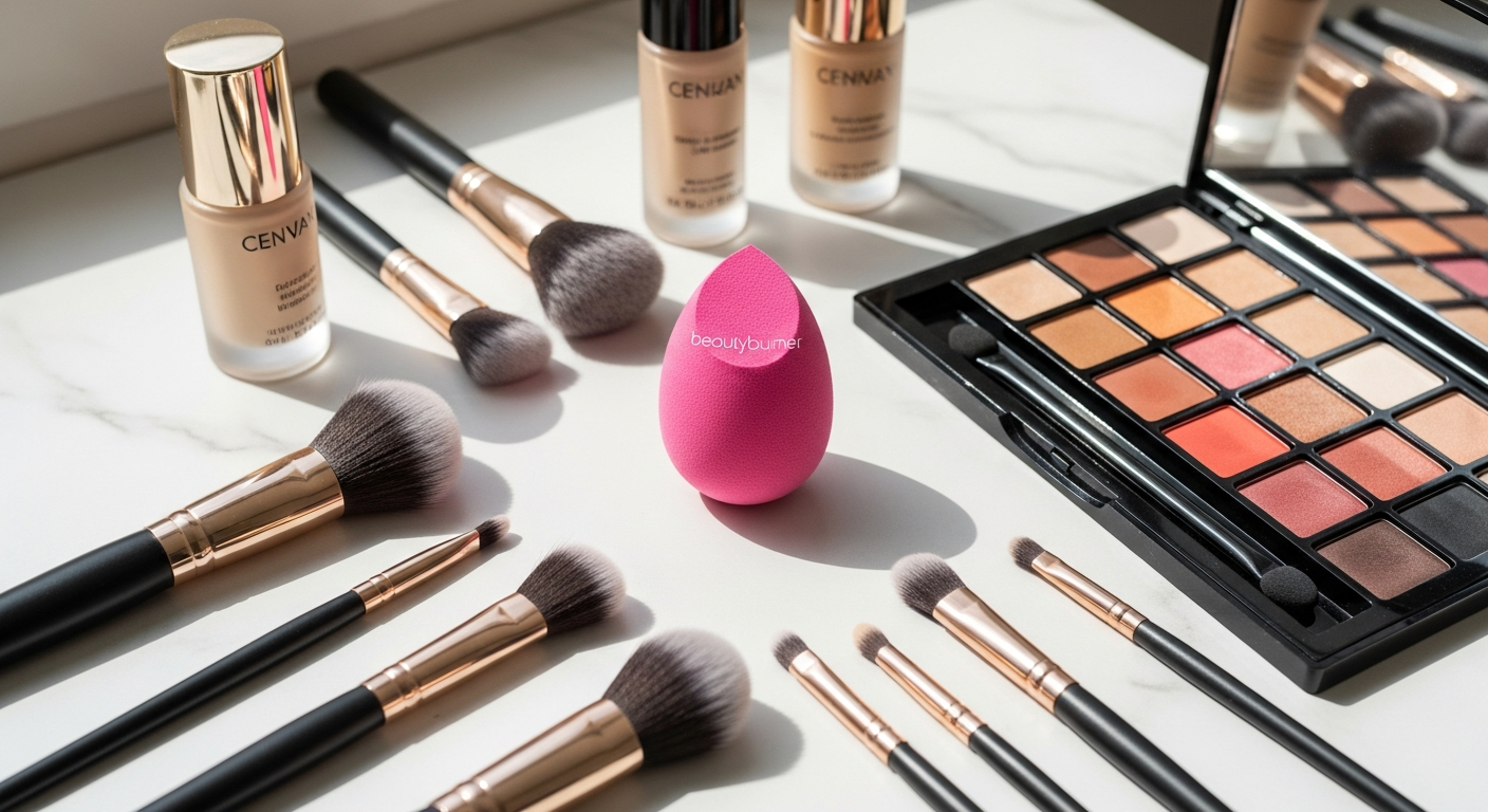 Professional makeup artist demonstrating beautyblender Original Makeup Sponge application technique